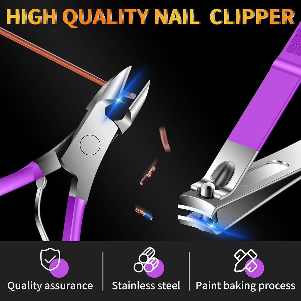 Manicure Set 16Pcs Professional Stainless Steel Pedicure Kit Mens Grooming Kit Fingernail & Toenail Clippers Set