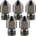 5 Pcs Hardened Steel Nozzles 0.4mm Mk8 3D Printer Nozzles | MK8 Extruder Nozzles, Wear Resistant, Compatible with