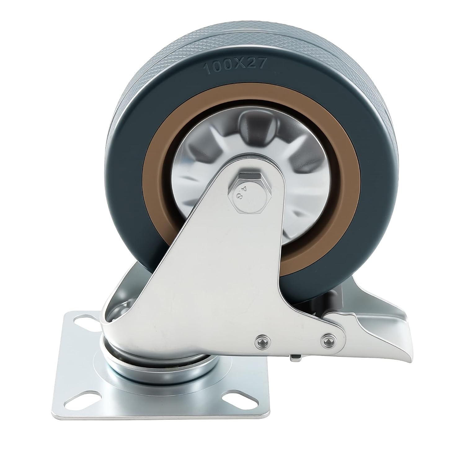 8 Pack 4 Inch Caster Wheels Set, 1144lb Capacity with Lock Brake Heavy Duty Swivel Plate Casters, 360 Degree Caster