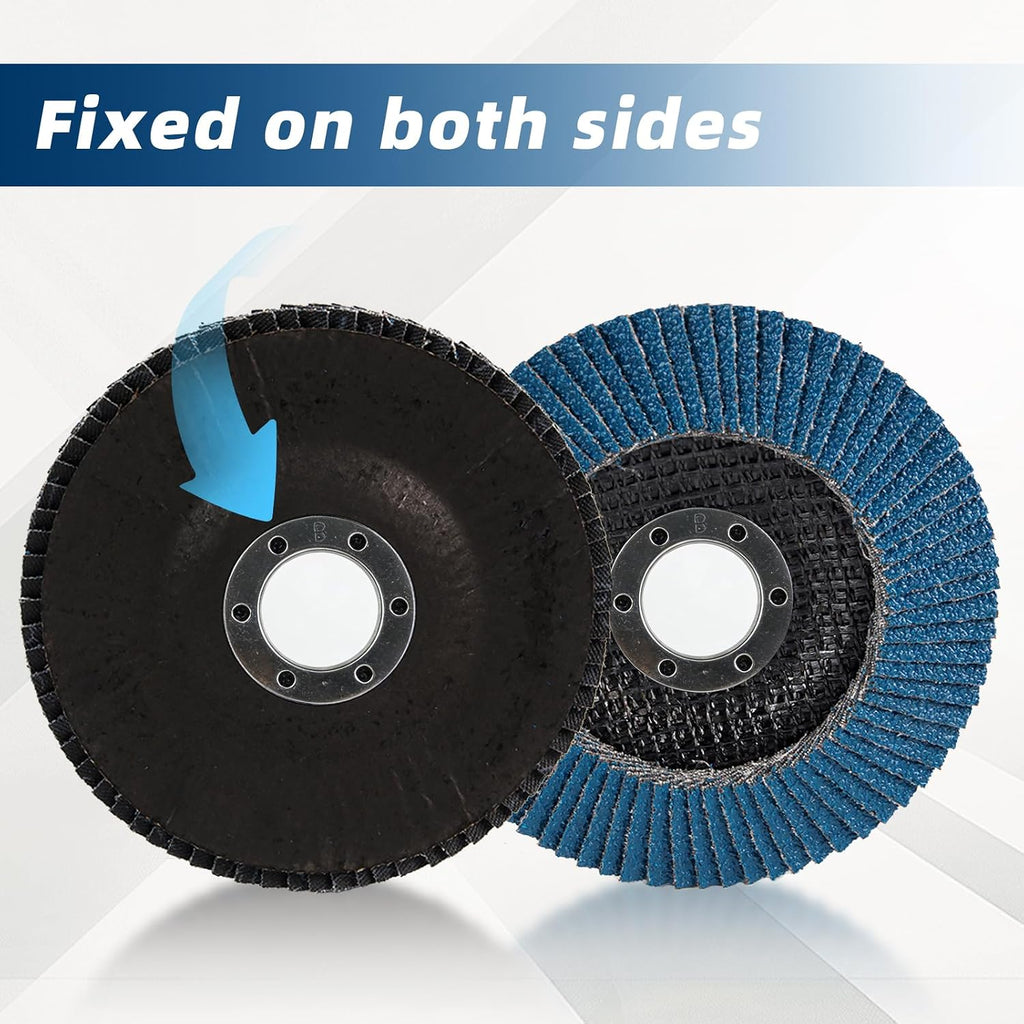 Zirconia Flap Discs 40 Grit, 4.5" x 7/8", 10 Pack Type 29