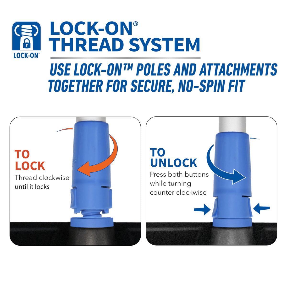 Hydropower Lock-On 10" Bi-Level Scrub Brush