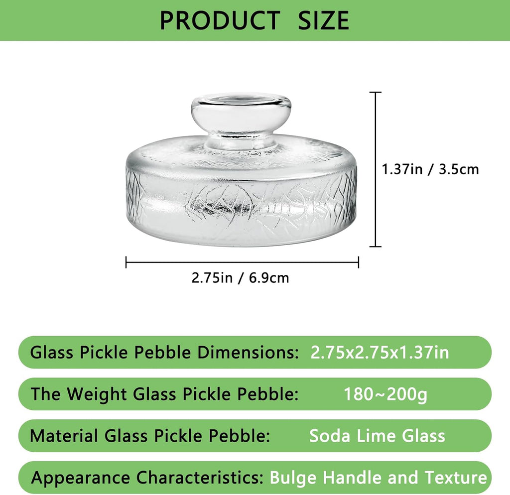 10-Pack Glass Fermentation Weights with Easy Grip Handle and Unique Texture Design for Large Wide Mouth Mason Jars
