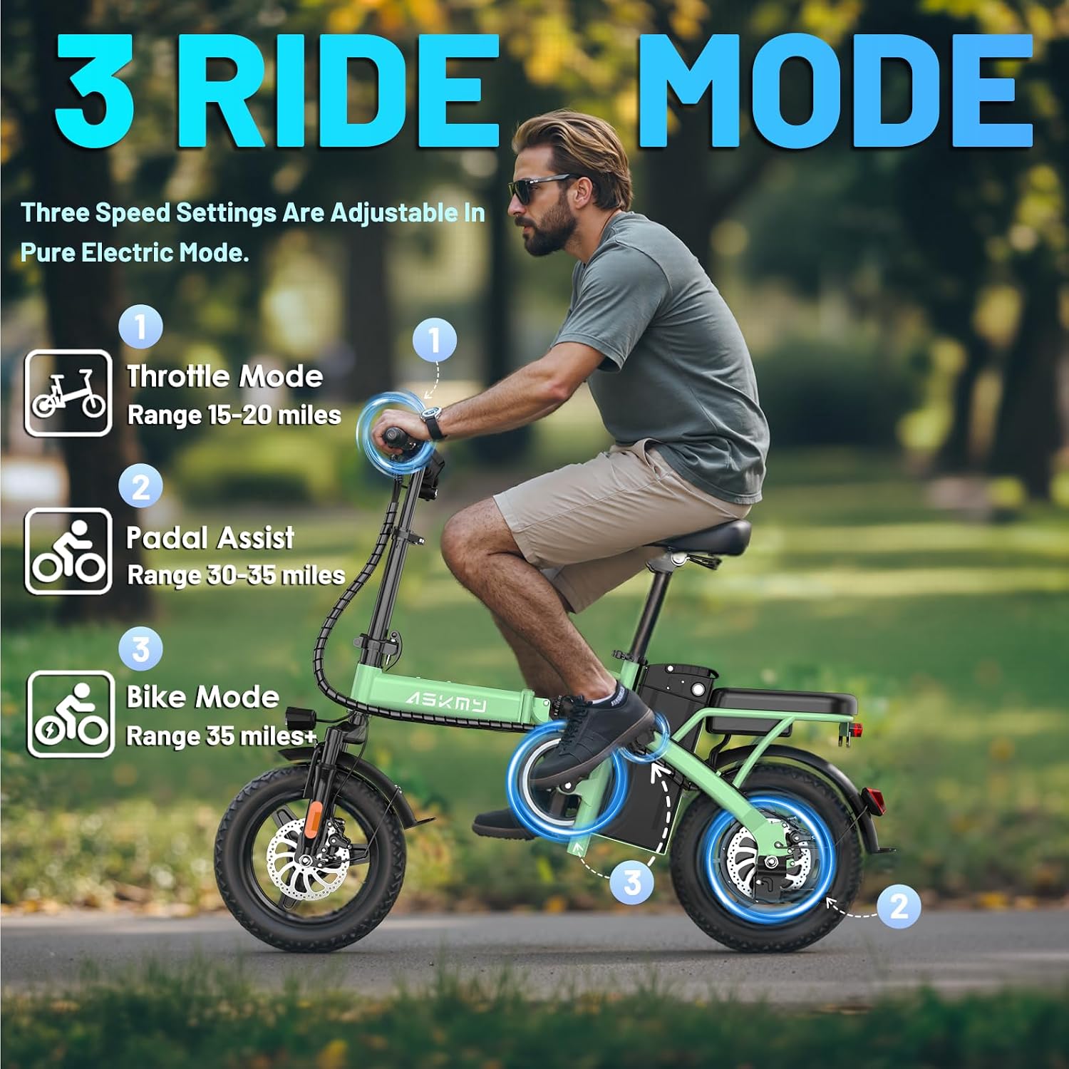 Folding Electric Bike for Adults and Teens, 14" E Bike for Daily Commuting | Electric Bicycle with 700W Peak Motor