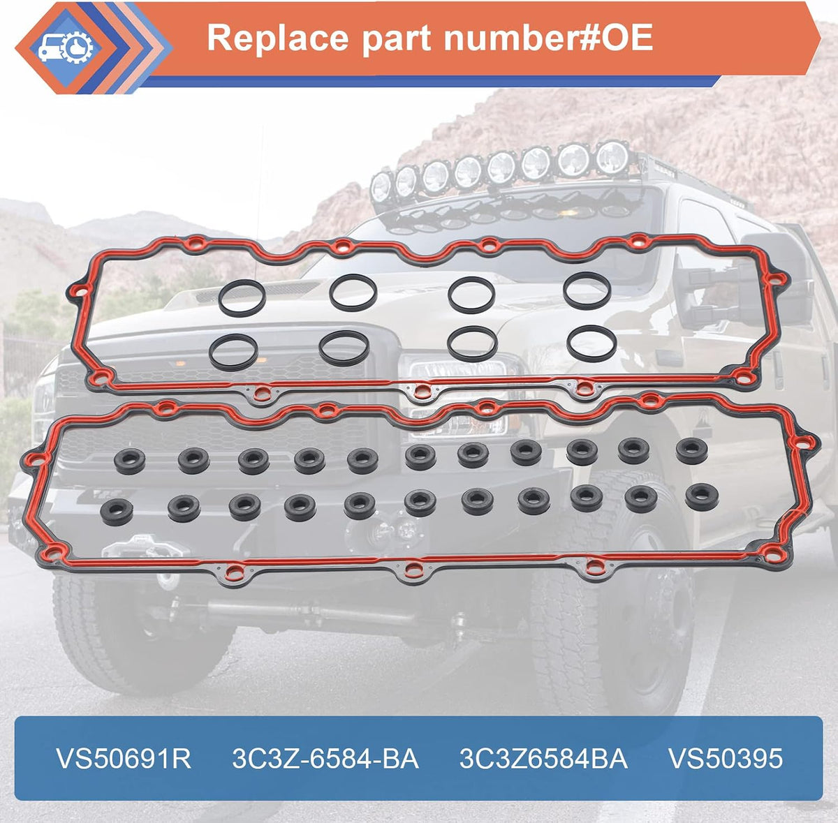 Upper and Lower Powerstroke Diesel Valve Cover Gaskets Fit for Ford Vehicle