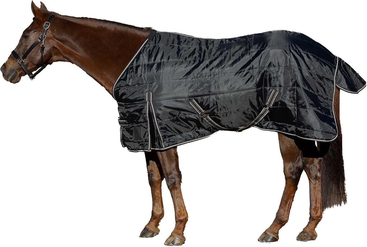 Norse Gusseted Stable Blanket 100g - Black - 81 in