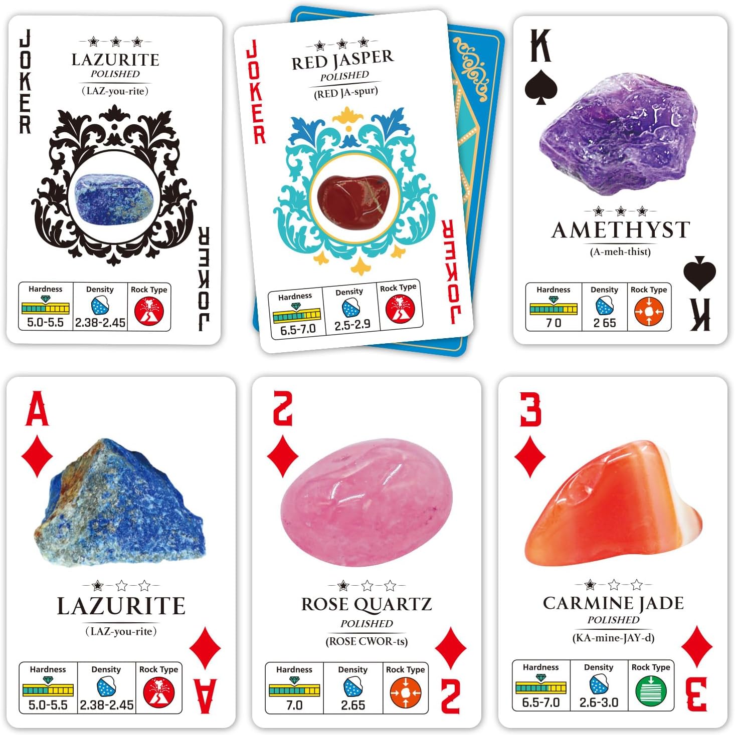 Rock Collection Starter Kit, 54 Rocks & Minerals with Name Labels | 9 Polished Gems, 45 Crystals & Stones, Rock ID