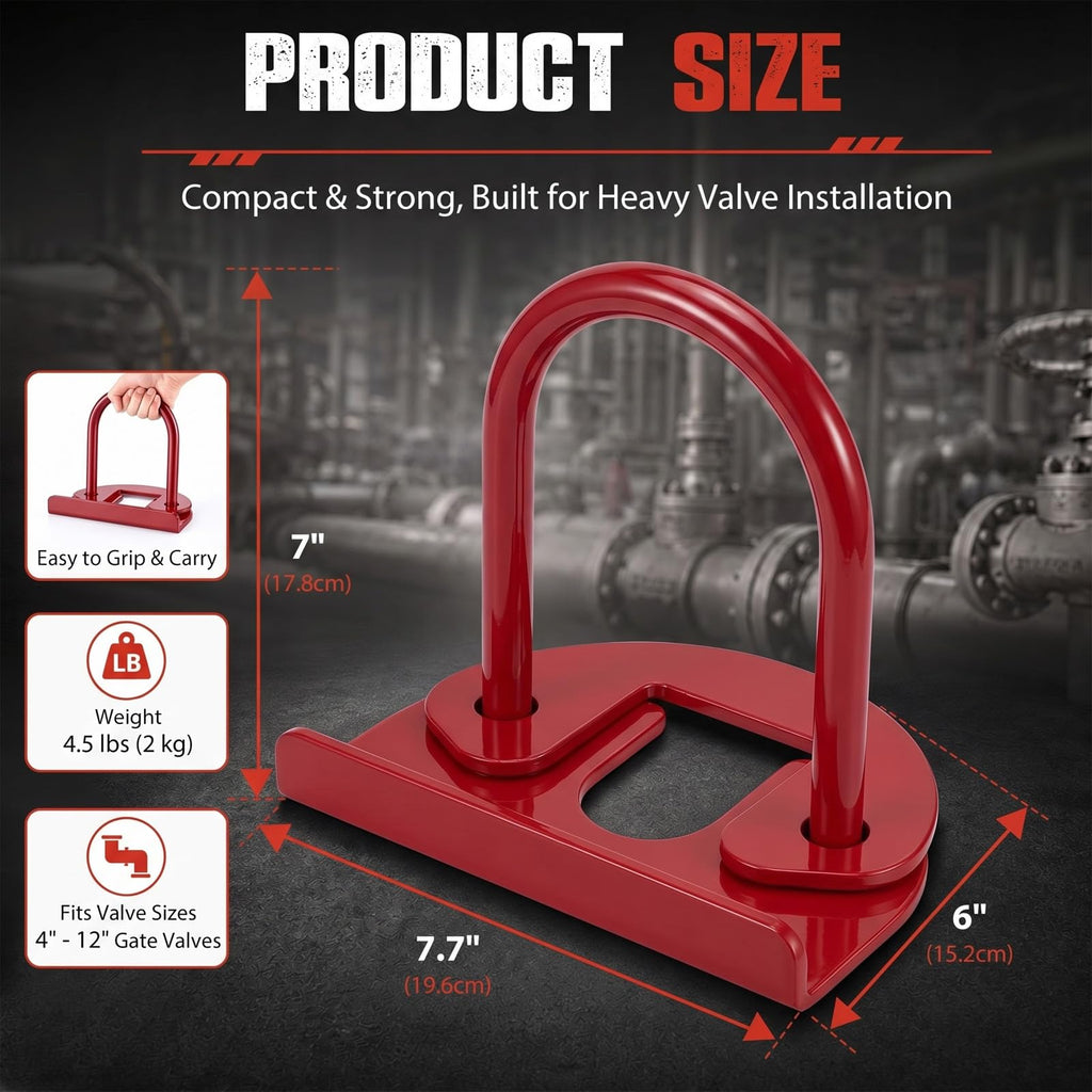 Gate Valve Setter Tool, 1 Piece, Red, for 4 to 12 Inch Gate Valves