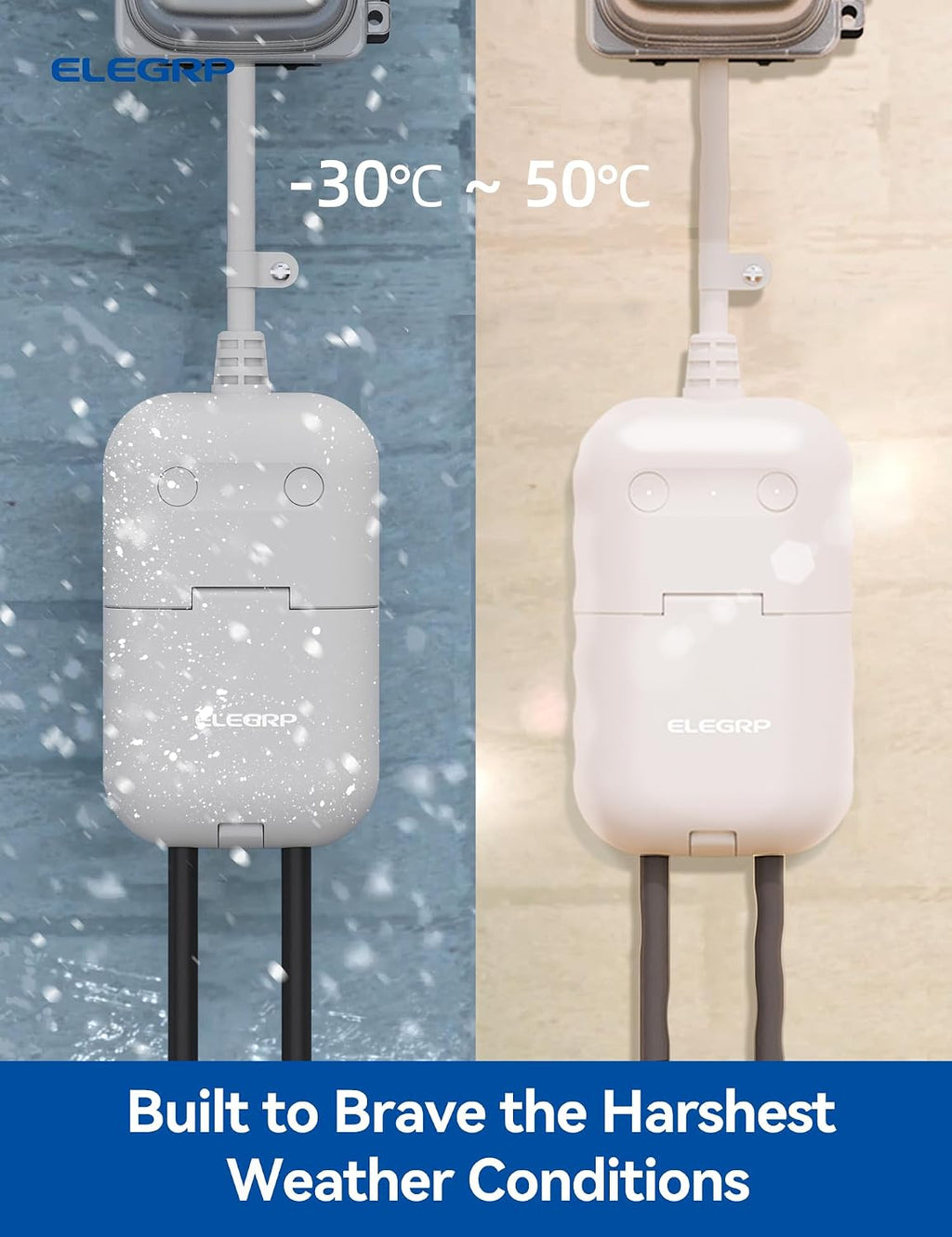 PQR20 Outdoor Smart Plug Waterproof IP66, WiFi Plug with 2 Individually Sockets, Compatible with Alexa & Google
