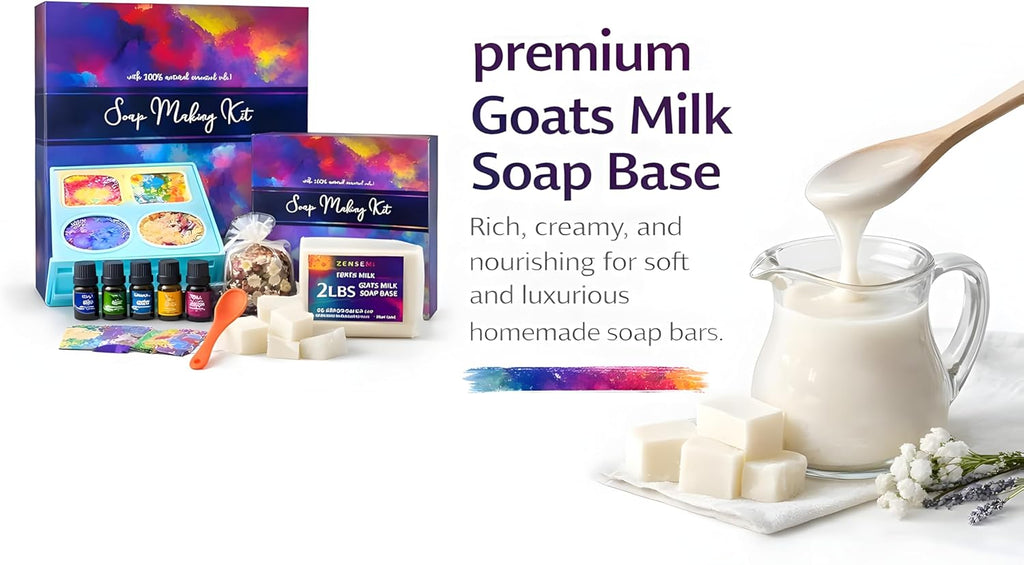 Soap Making Kit for Adults, Make Your Own Soap with Melt & Pour - DIY | Gentle soap supplies 6 Essential Oils