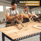 48" Adjustable Workbench, Work Table with Wheels and Power Outlet
