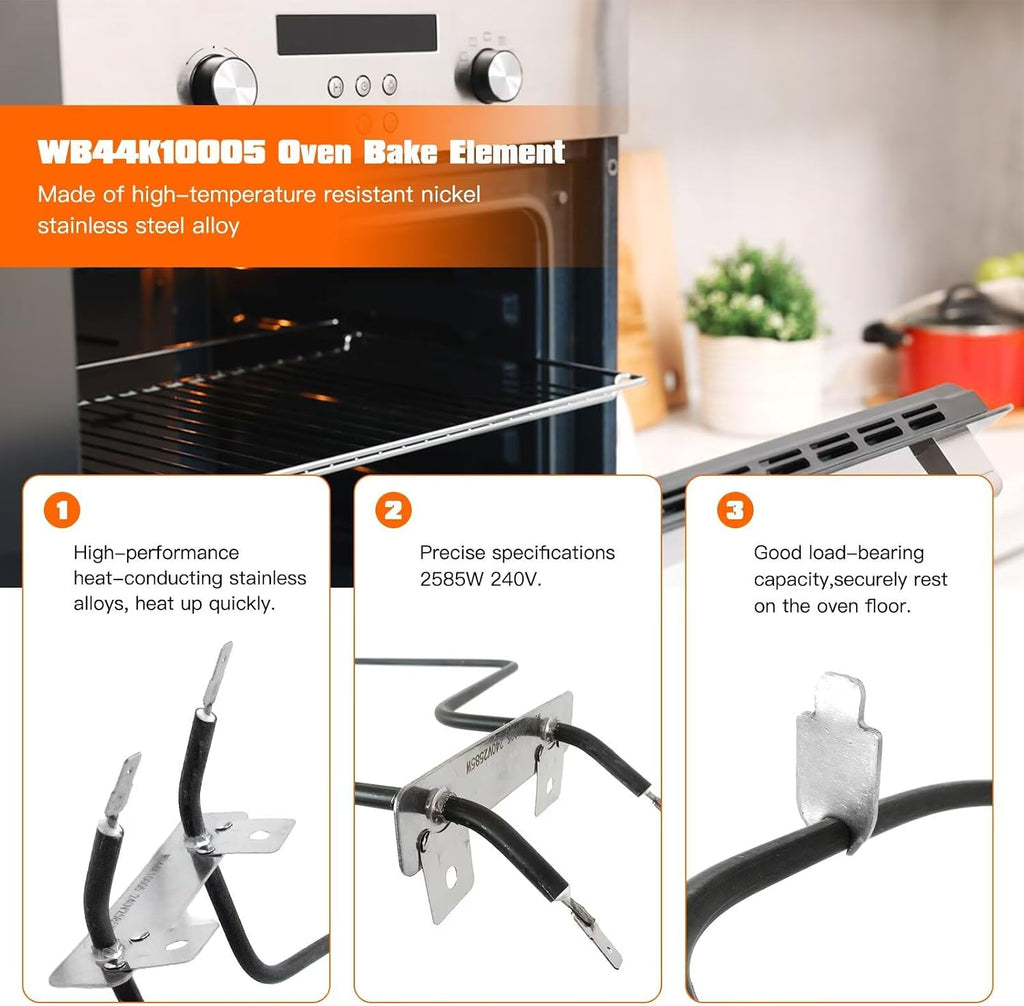 WB44K10005 WB44K10001 WB30X46987 Oven Bake Element Fit for Hotpoint Range RBS330DR2WW RBS360DM1BB RBS360DM1WW RBS360DM2BB RBS360DM2WW RBS360DM3WW RBS400G*M1SH by YTXXDEUS