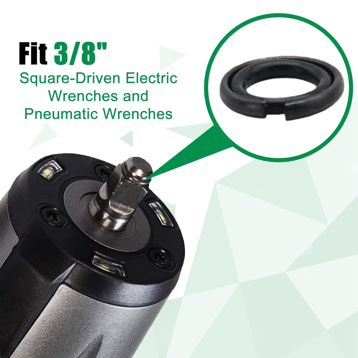 (20 Sets) 3/8" Impact Retaining Ring Clip Impact Friction Ring with O-Ring
