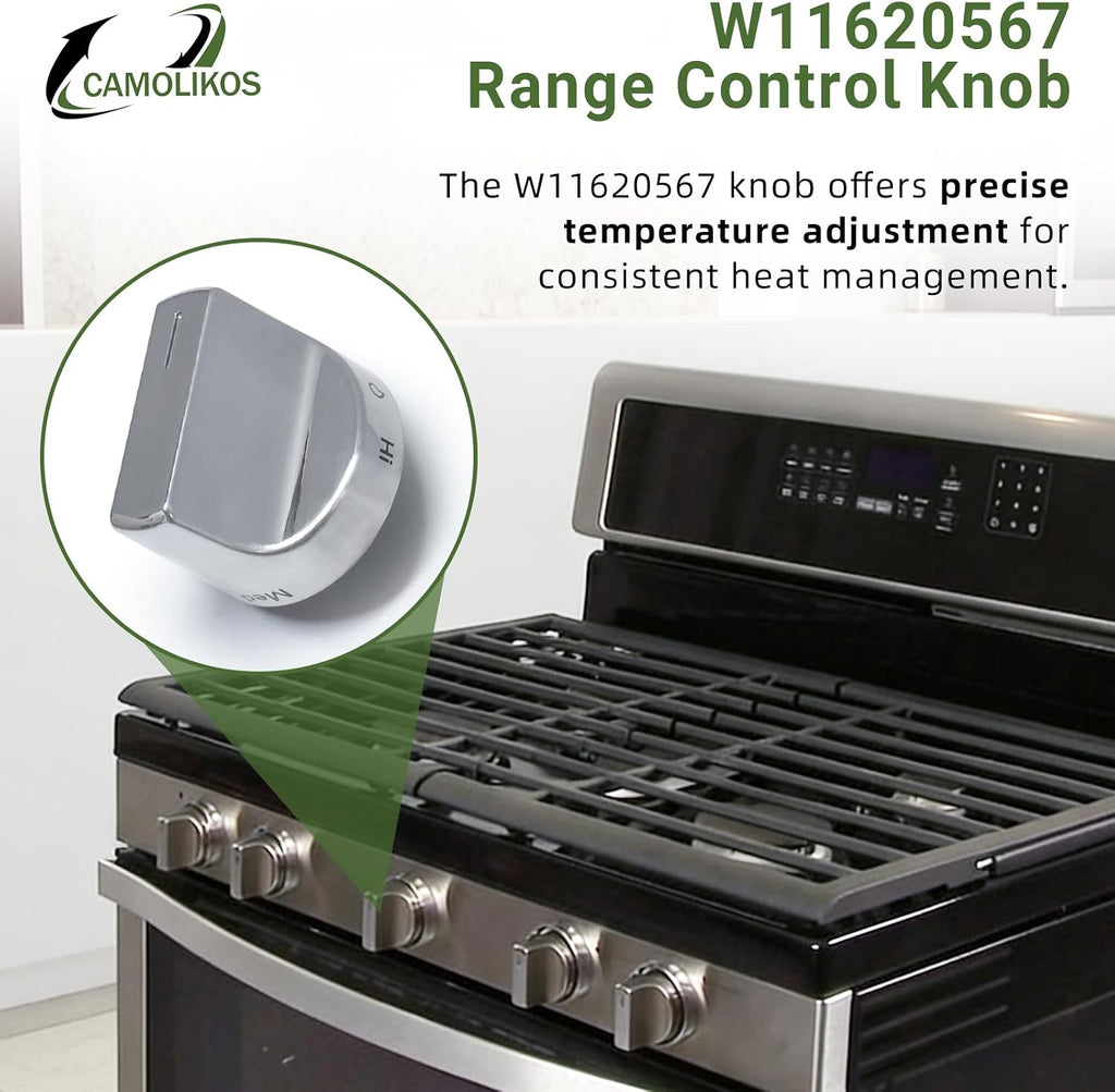 5PC W11620567 Range Control Knob Fits for Whirlpool KitchenAid Maytag Ranges W11620567 Control Knob Replaces 4981570 PS16745048 EAP16745048