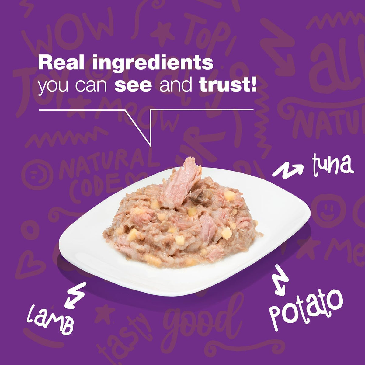 Wet Cat Food - 3 oz, 24 Pack - Tuna, Lamb & Potato in Aspic