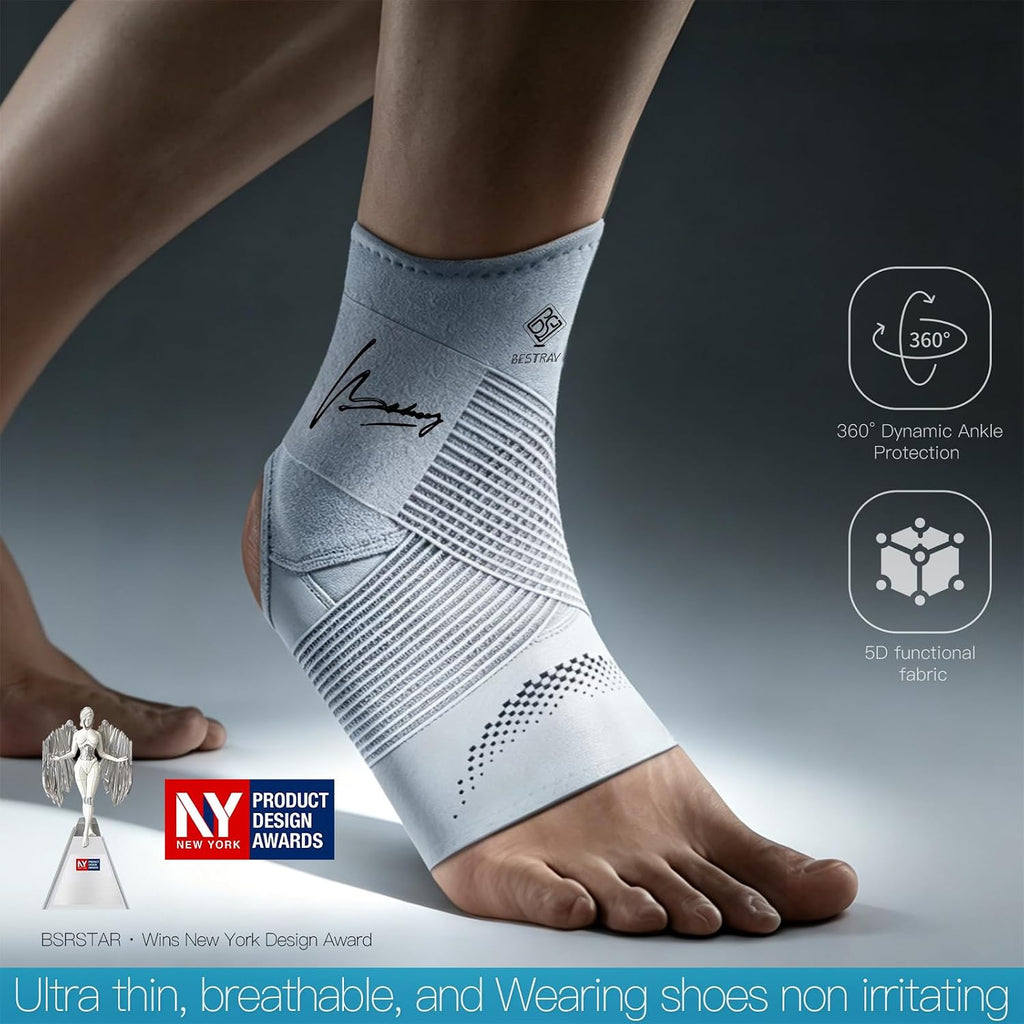 Ultra-Thin Ankle Brace for Women Men, Breathable Compression Ankle Support for Sprained Ankle, Achilles Tendonitis &