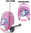 Ride-on Luggage, 20 L Capacity, 20 Inches Kids Scooter Suitcase with Flash PU Wheels, Adjustable Handle & TPR
