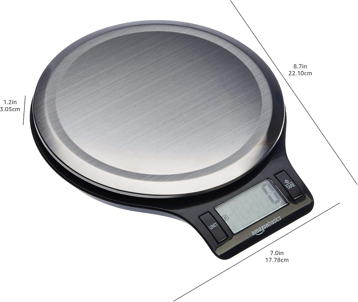 Digital Kitchen Scale with LCD Display, Tare Function, Multiple Units, Weighs up to 11 Pounds, Batteries Included