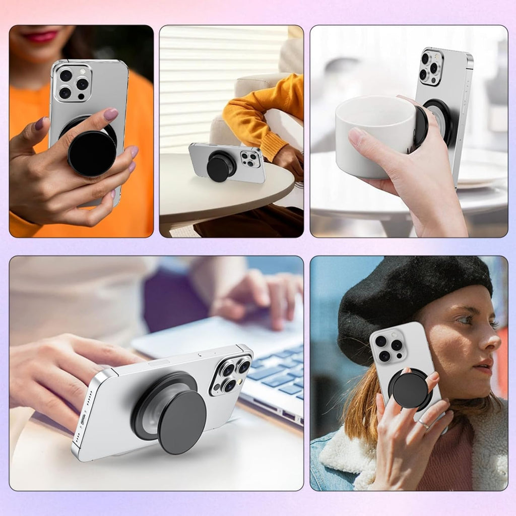 for Magsafe Phone Grip, Magnetic Phone Grip Holder, T-Purple | Magnetic Collapsible Expandible Mobile Phone Grips