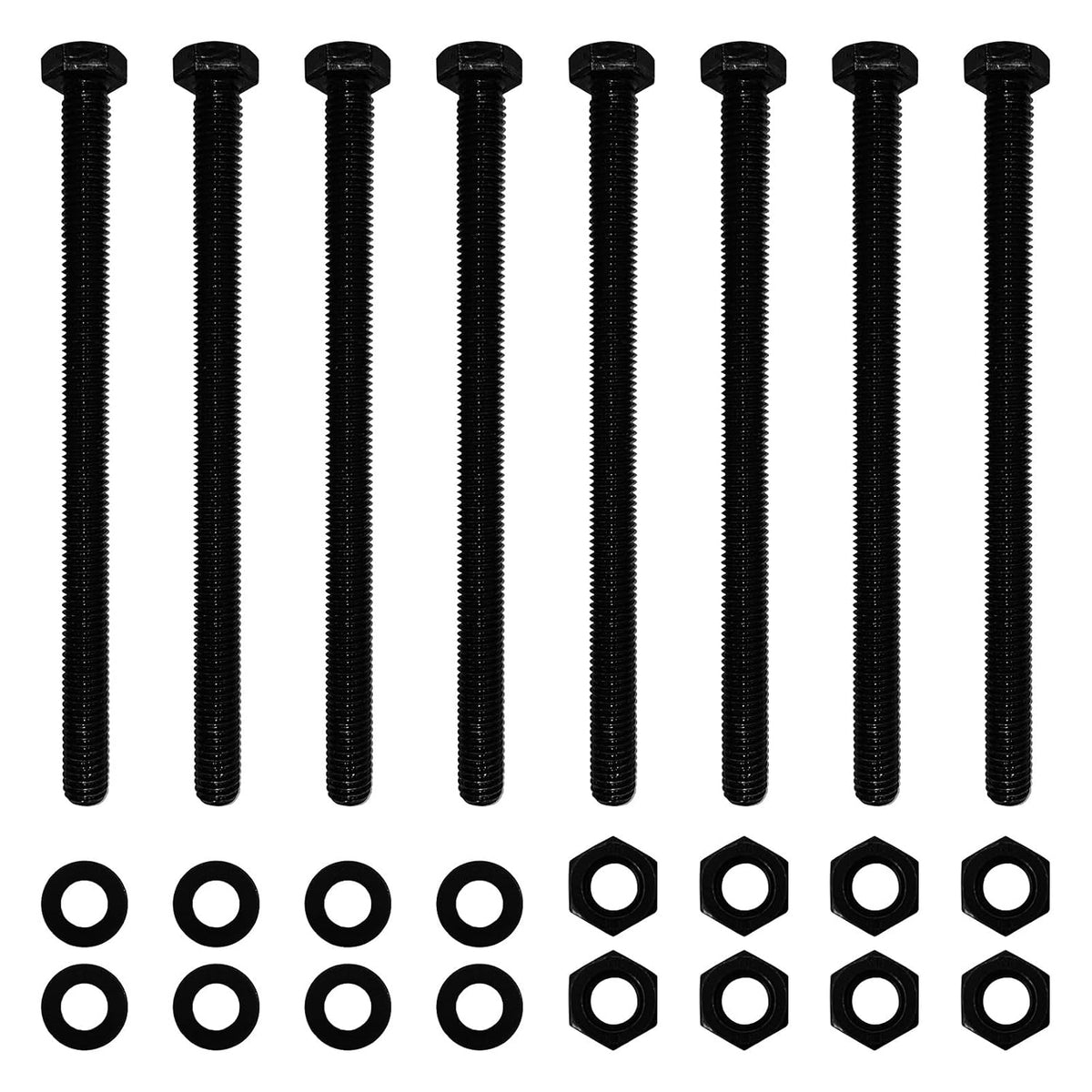 24Pcs (8 Sets) M10 x 150mm Hex Head Screw Bolt with Nuts Flat Washers