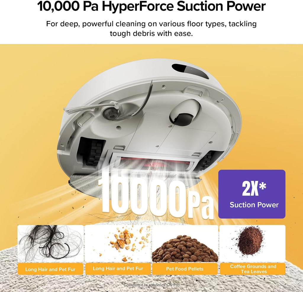 Q7 M5+ Robot Vacuum and Mop, Up to 7-9 Weeks Self-Empty, 10000Pa | Upgraded from Q5 Max+, Dual Anti-Tangle System for