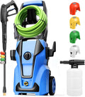 Electric Pressure Washer 5000PSI Max 4.0GPM with 33FT Flexible Extension Hose, 4 Nozzles, Foam Cannon, Power Washer