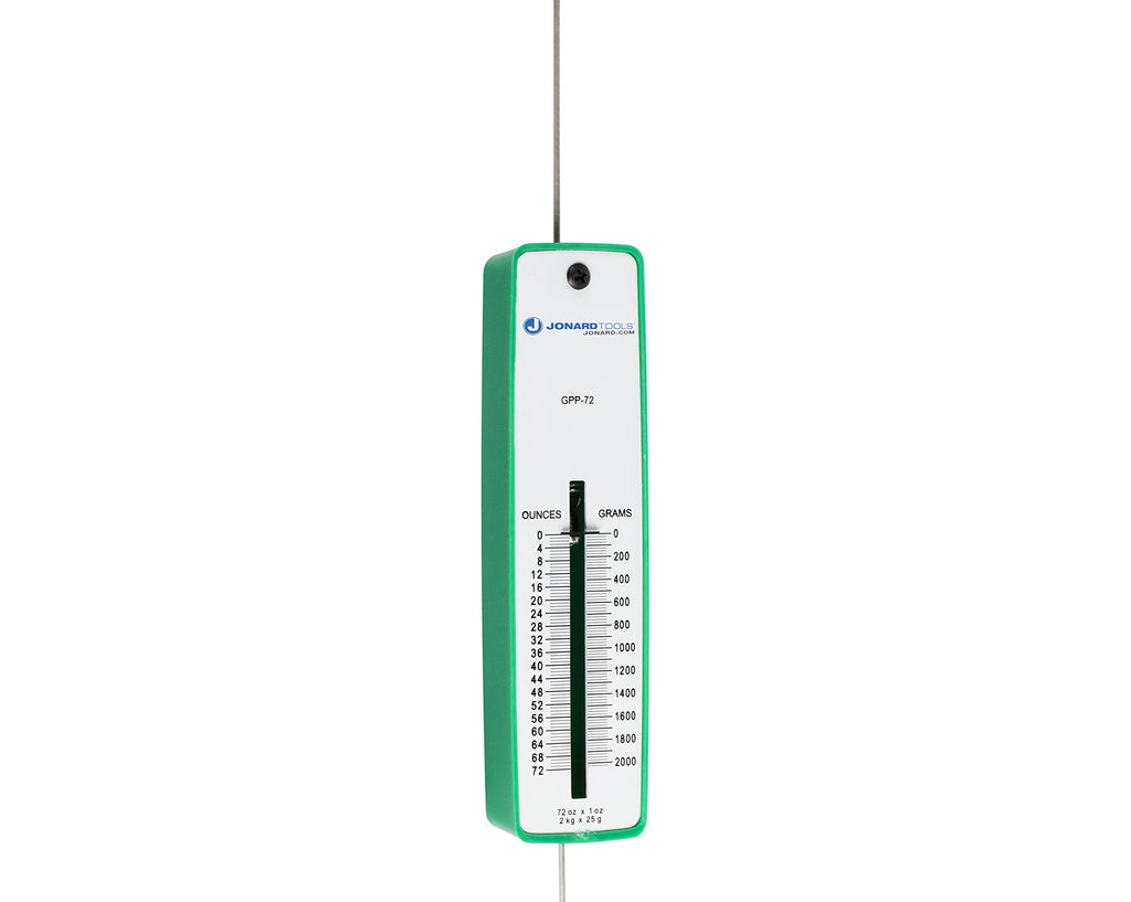 Jonard Tools GPP-72 Polystyrene Push Pull Precision Force Gauge, 0-72oz, 0-2025 Graduation, +/- 1 Accuracy