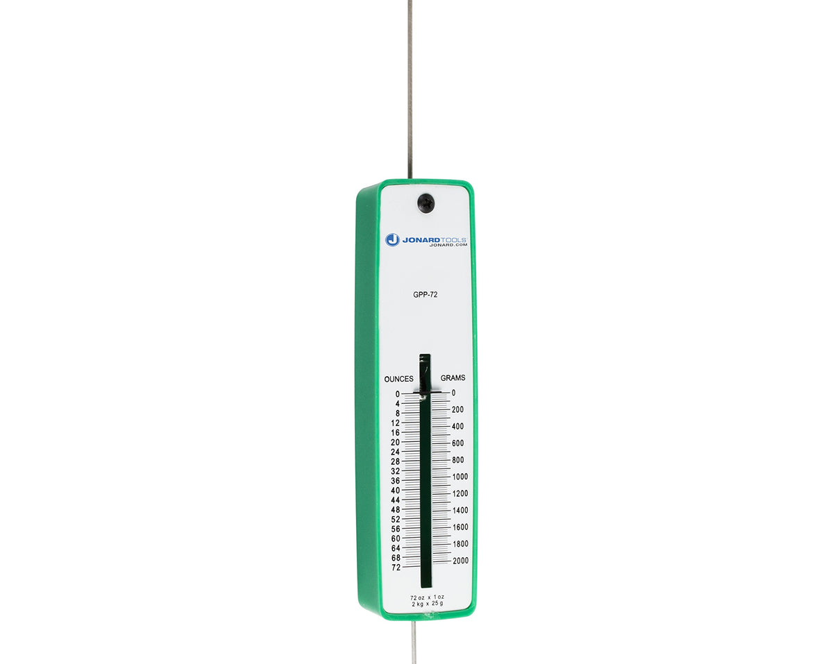Jonard Tools GPP-72 Polystyrene Push Pull Precision Force Gauge, 0-72oz, 0-2025 Graduation, +/- 1 Accuracy