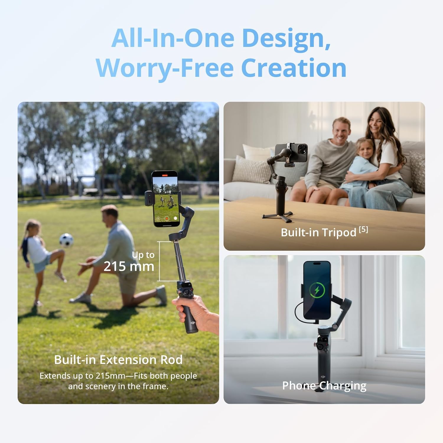 Osmo Mobile 8 + Mic Mini Transmitter (Infinity Black) | Gimbal Stabilizer for phone, AI Native Tracking with Audio &
