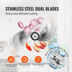 Electric Vegetable Slicer, 0-0.5"/0-12mm Thickness Adjustable Commercial Slicer Machine, Convertible to Manual
