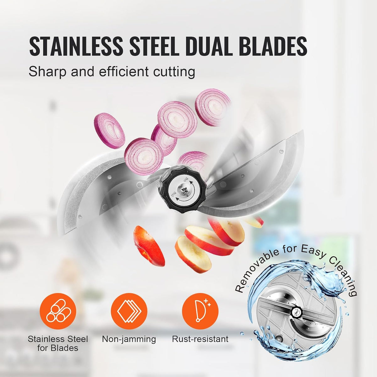 Electric Vegetable Slicer, 0-0.5"/0-12mm Thickness Adjustable Commercial Slicer Machine, Convertible to Manual