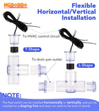 2 Pcs Blue SS1 Float Switch with 3/4" Adapter for HVAC Condensate Overflow