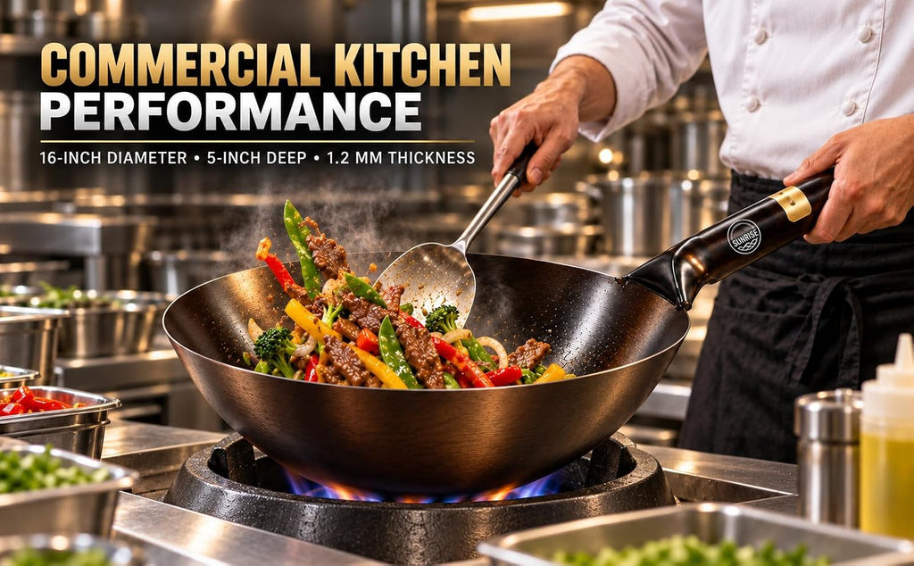 Kitchen Supply 14" Japanese Style Steel Wok