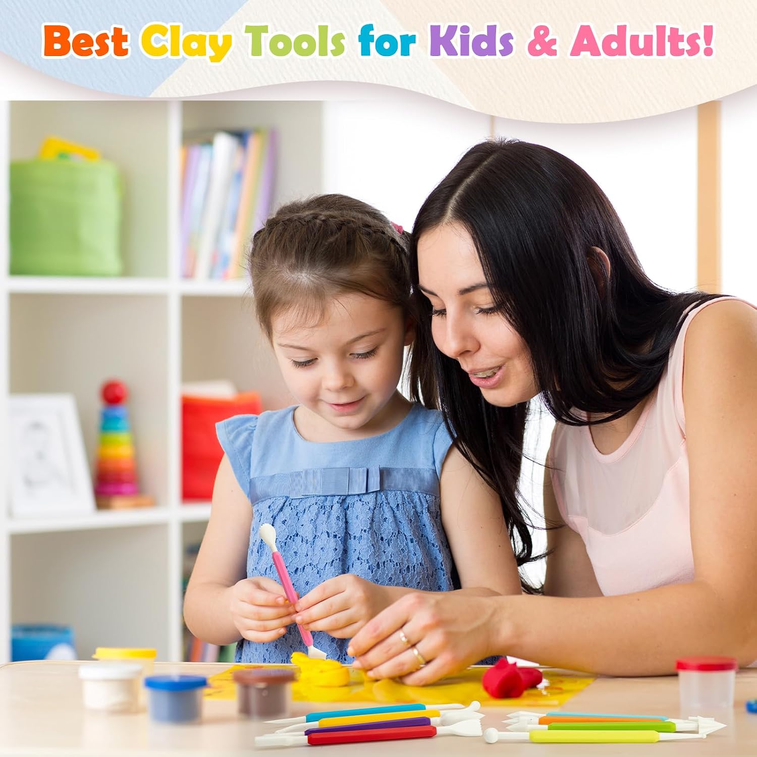 2 Set Air Dry Clay Tools, 18PCS Polymer Clay Tools Kit for Modeling, Plastic Clay Tools Sculpting for Kids, Adults