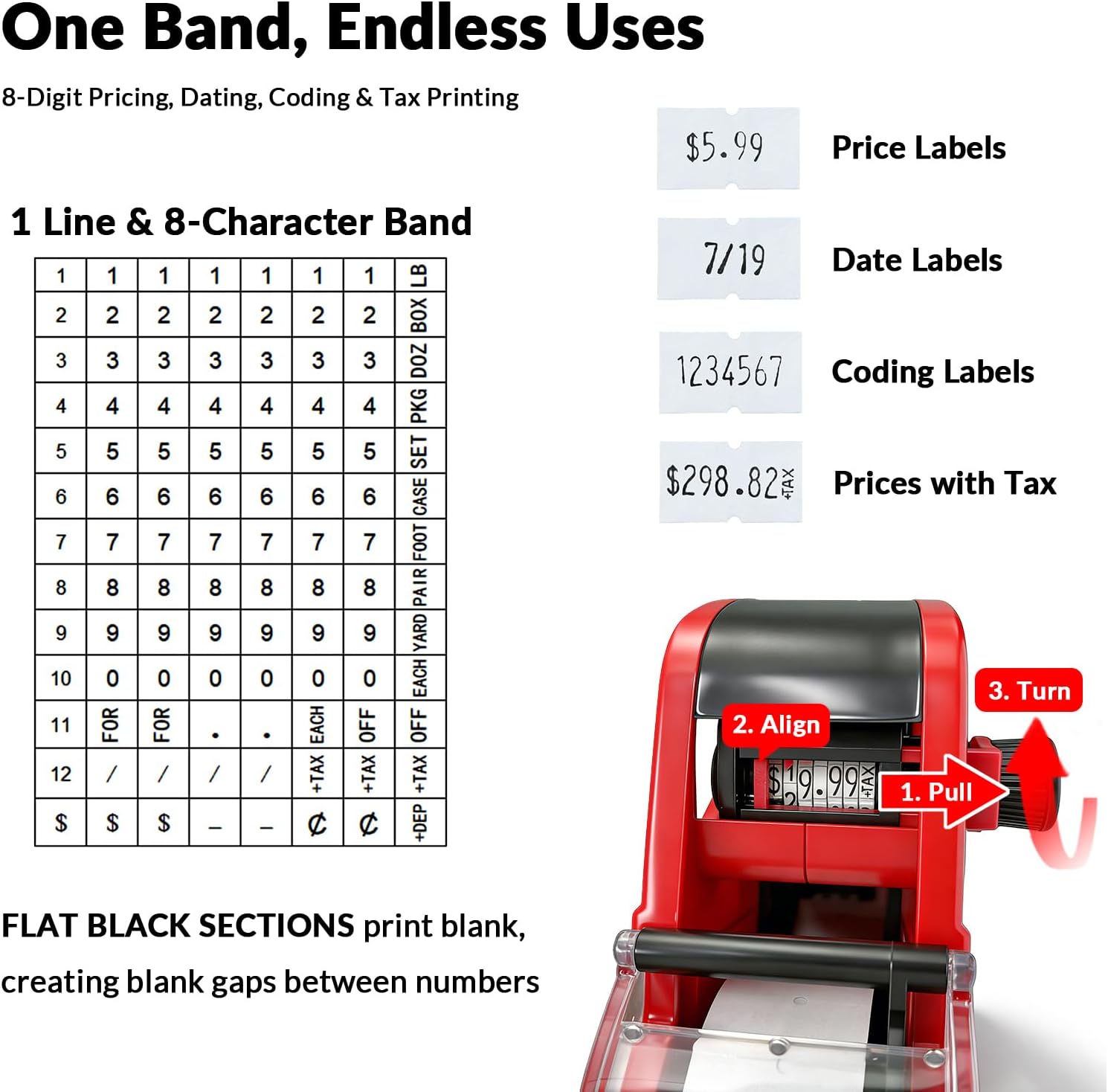 1-Line 8-Digit Price Gun Kit (Model NT5500, Red) | Kit includes price gun, price labels, ink roller, instruction manual