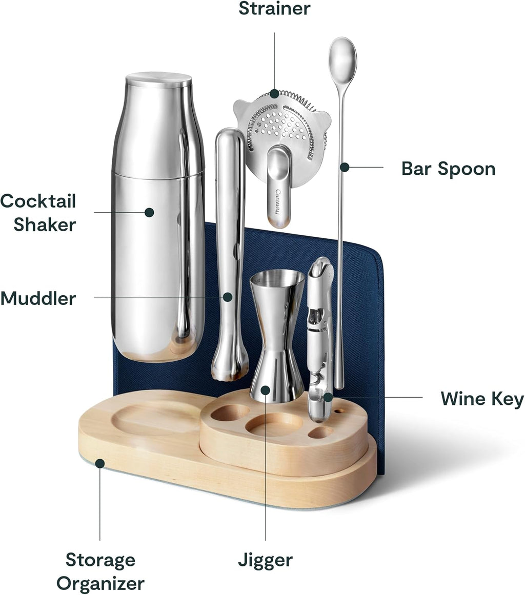 9-Piece Complete Bar Set with Organizer