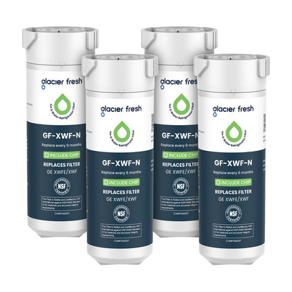 XWFE (Built-in CHIP) Refrigerator Water Filter Pack of 4