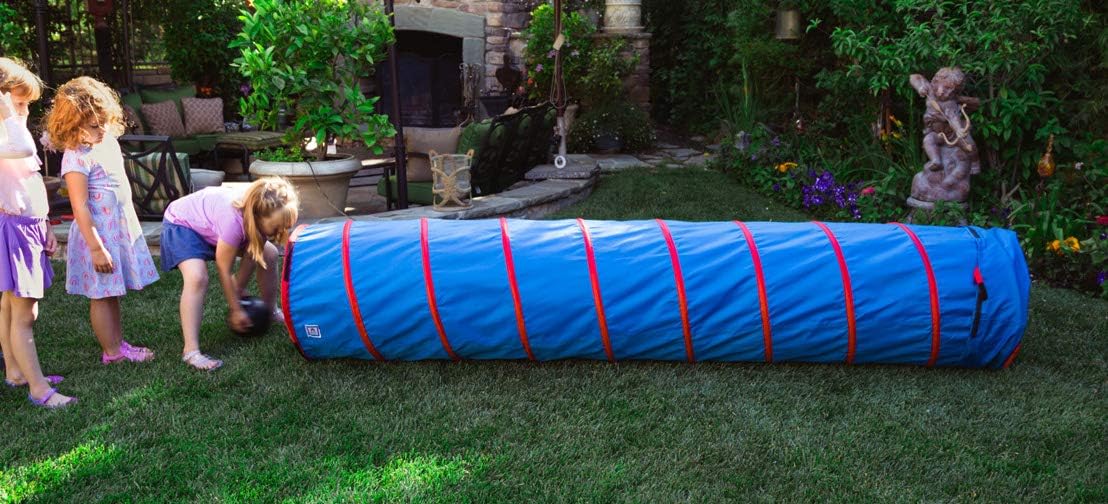 20513 Kids 9-Foot Institutional Crawl Play Tunnel, 9' x 22" Diameter, Blue/Red