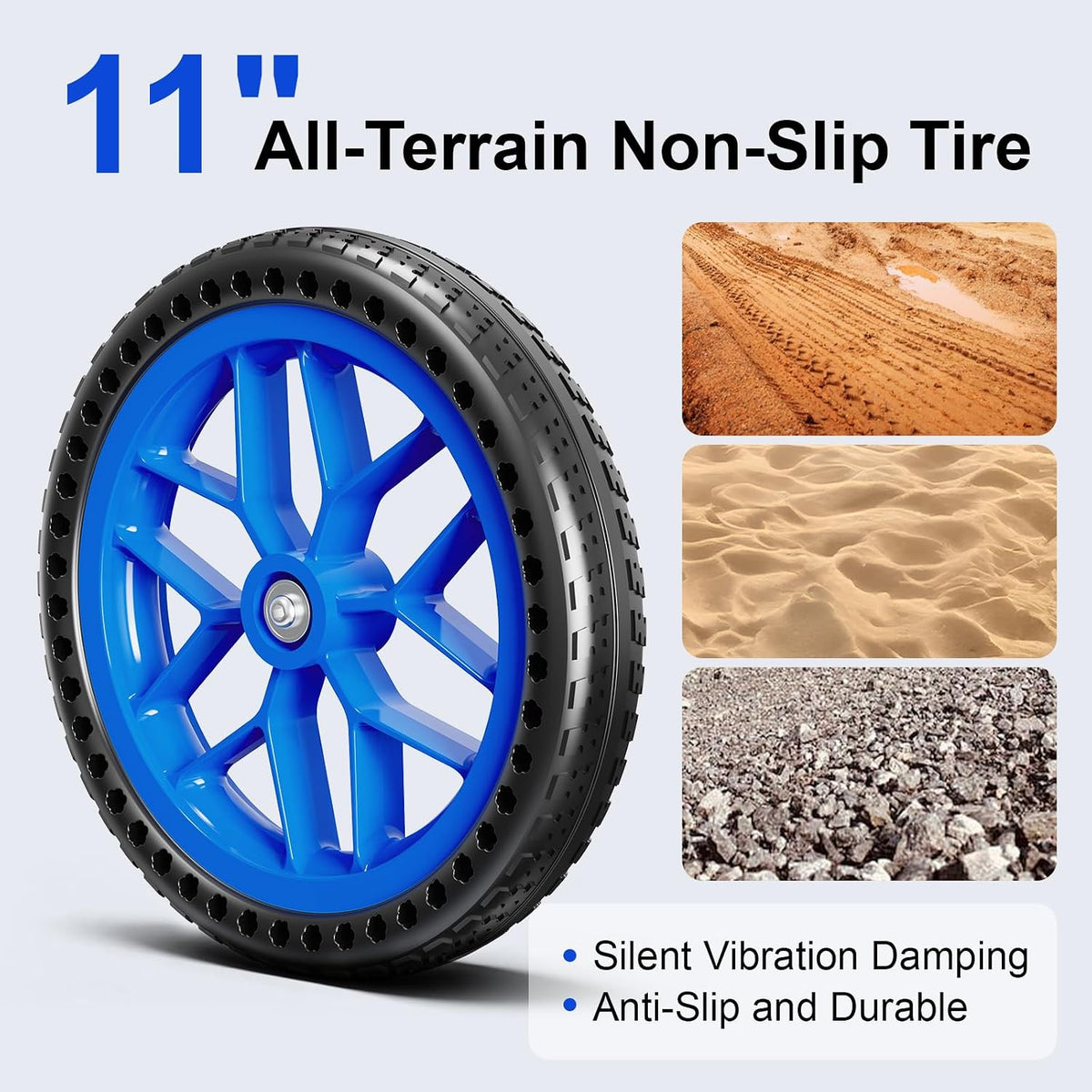 All Terrain Knee Scooter for Adults for Foot Injuries, 11" PU Wheels