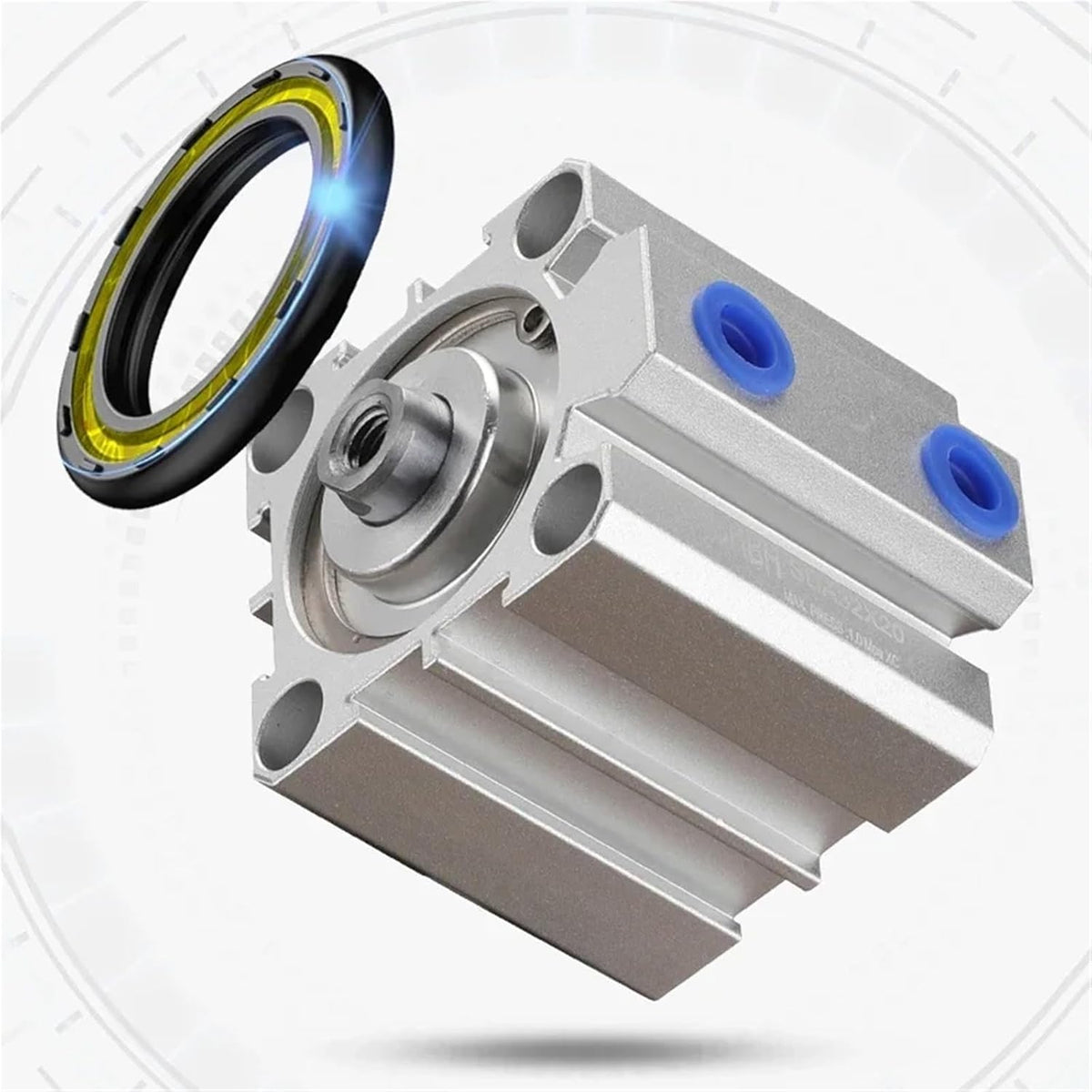 Pneumatic Cylinder SDA16/20/25/32/40/50/63/180/100 Series Double Acting 5-100Mm Stroke Compact Air Cylinder(Stroke 80mm,Bore 50mm)