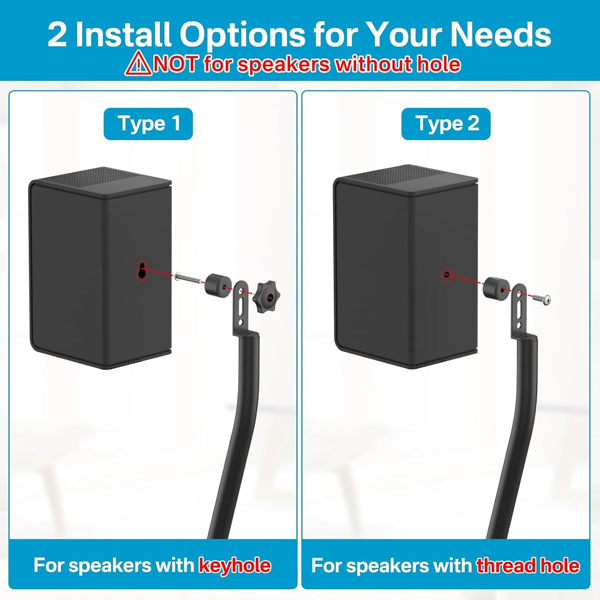 Speaker Stands for Vizio Speaker Stands Pair with Speaker Wall Mount - Floor Speaker Stand for Vizio Surround Sound