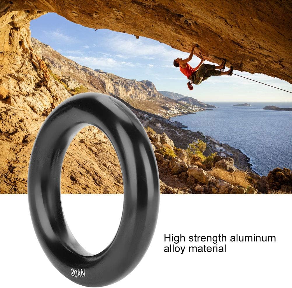 20KN Climbing Rappel Ring, Outdoor Round Detachable Rock Climbing Ring 12mm/0.5in Aluminum Alloy Rappel Ring