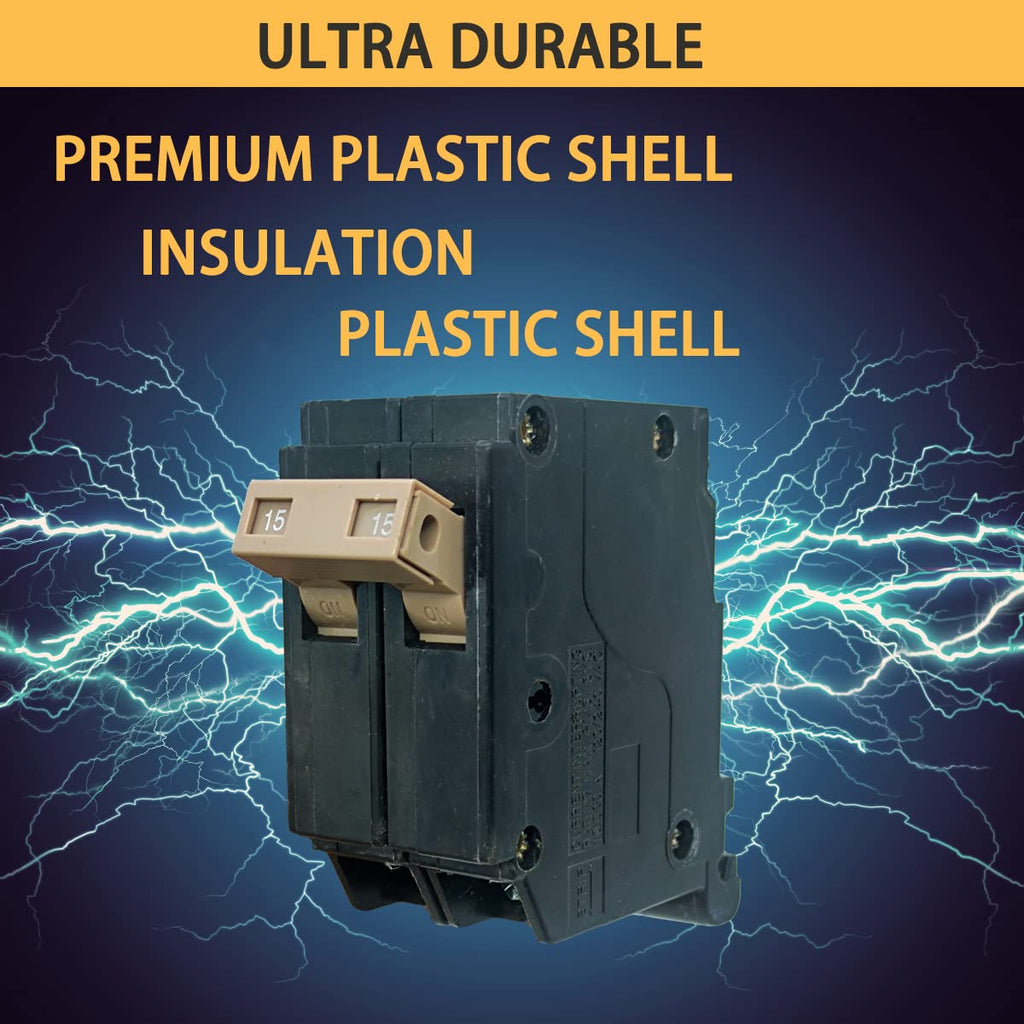 15 Amp 2-Pole Circuit Breaker, 3/4-Inch Plug-in Type Molded Case