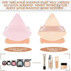 48 Pcs Triangle Powder Puff Velour Makeup Sponges,Bright Color