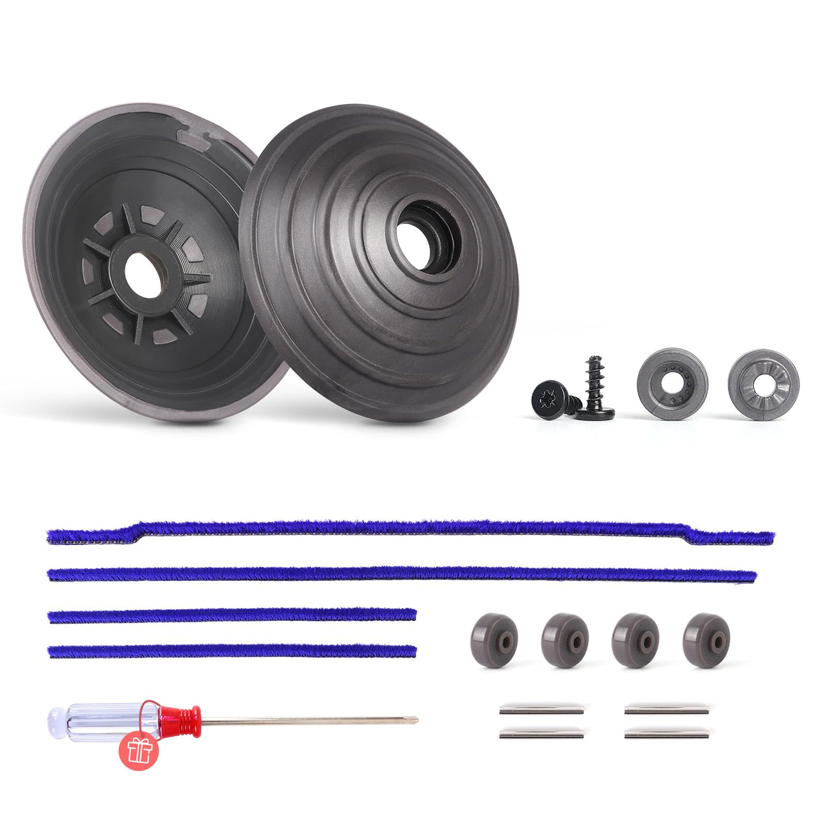Ball Wheel+Plush Strips +Head Roller Set Compatible with Dyson Direct Drive