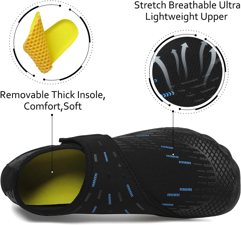 Water Shoes Mens Womens Quick-Dry Barefoot Swim Beach Pool Shoes Aqua Yoga Socks for Hiking Walking Diving Surf