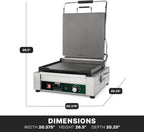 Panini Press with Programmable Timer, 14" x 14" Cooking Surface