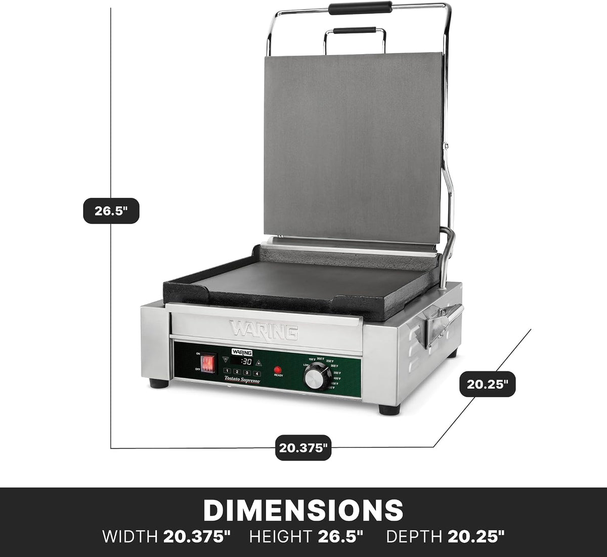 Panini Press with Programmable Timer, 14" x 14" Cooking Surface