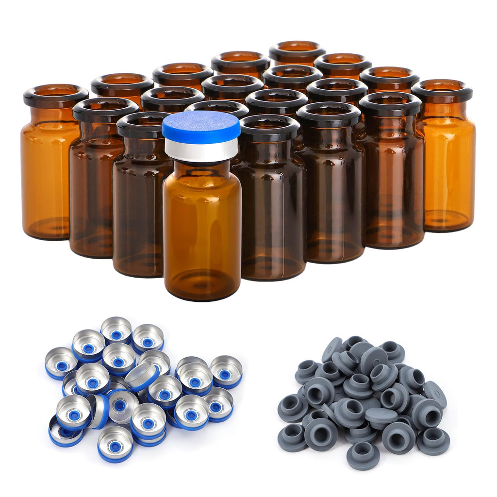 10ml Glass Vials, 100 Pcs Amber Lab Headspace Vial
