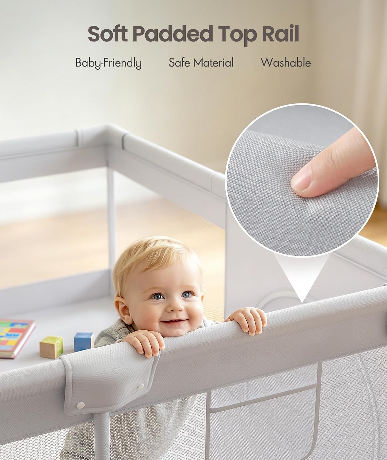 Baby Playpen, 47×47in Playpen for Babies and Toddlers with Door | Baby Play Yard for Indoor & Outdoor, Soft