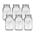 Regular Mouth Glass Mason Jars with Lids and Bands, Used for Canning (Quart, 32 Ounce (Pack of 6))